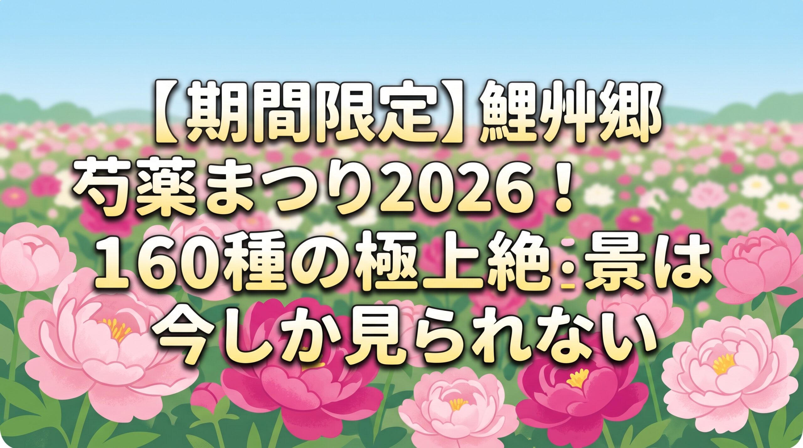 【期間限定】鯉艸郷 芍薬まつり2026！160種の極上絶景は今しか見られない