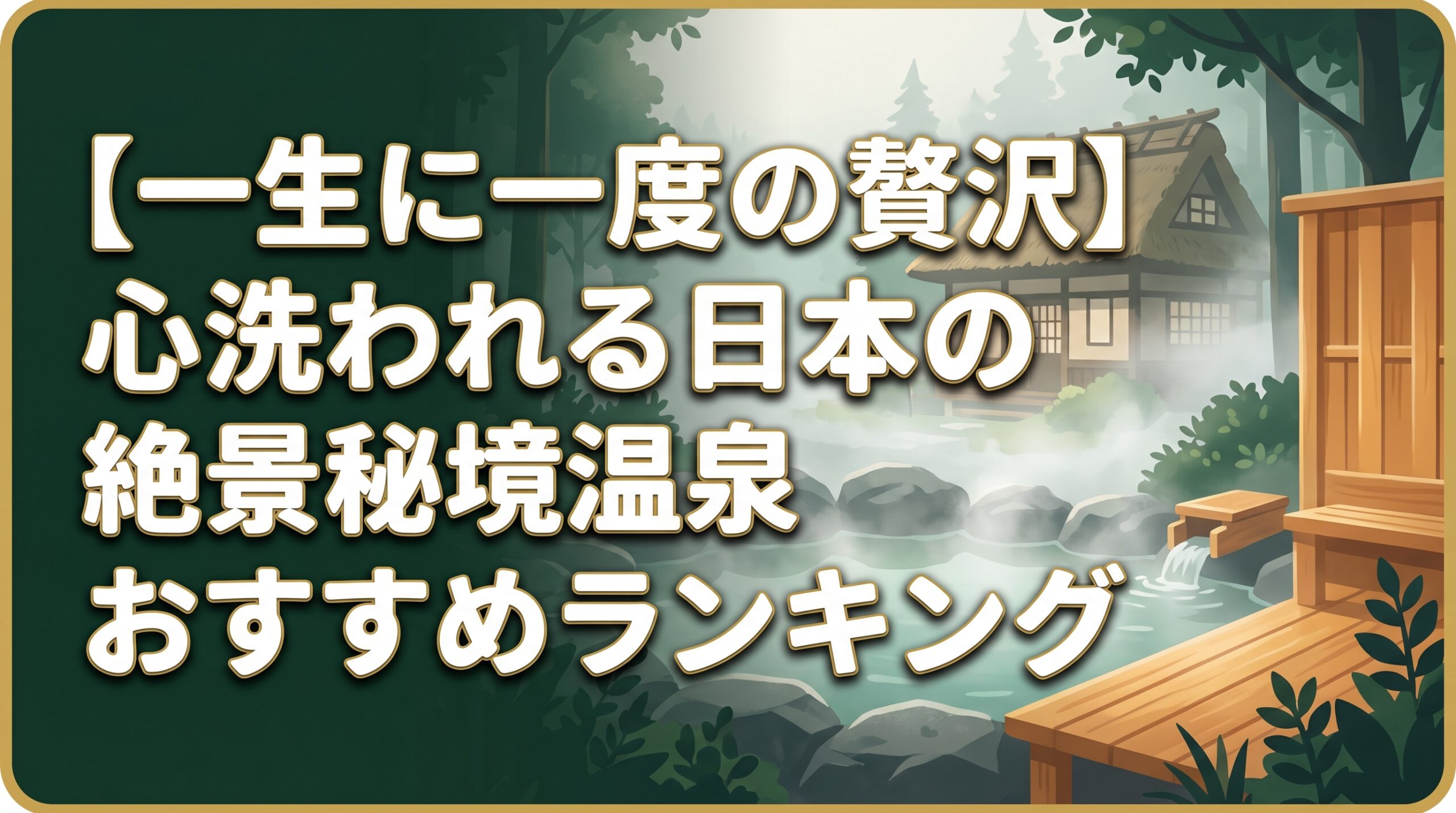 【一生に一度の贅沢】心洗われる日本の絶景秘境温泉おすすめランキング