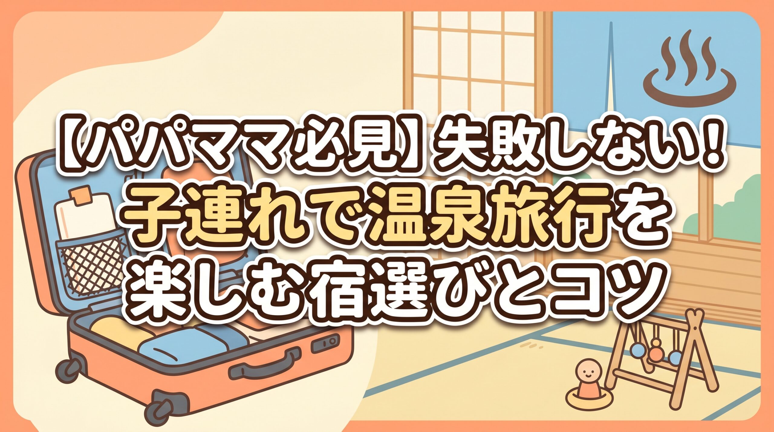 【パパママ必見】失敗しない！子連れで温泉旅行を楽しむ宿選びとコツ