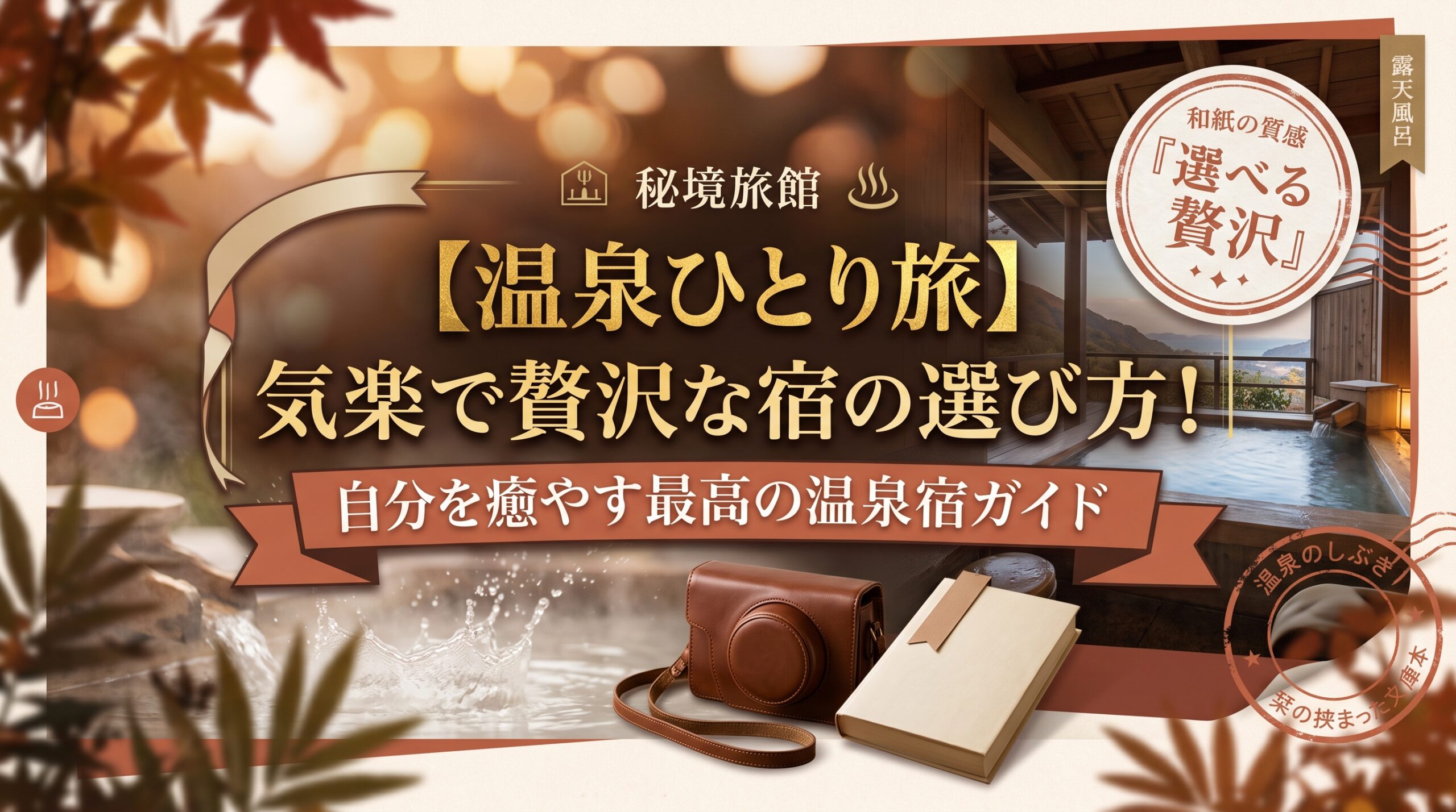 温泉ひとり旅気楽で贅沢な宿の選び方自分を癒やす最高の温泉宿ガイド
